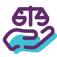 Cartoon of hand holding scales